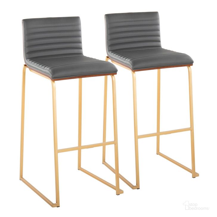 The appearance of Mason Mara 30 Inch Fixed Height Barstool Set of 2 In Steel designed by Lumisource in the modern / contemporary interior design. This gray piece of furniture  was selected by 1StopBedrooms from Mason Collection to add a touch of cosiness and style into your home. Sku: B30-MASONPU-MARA1 AUWLGY2. Material: Wood. Product Type: Barstool. Image1