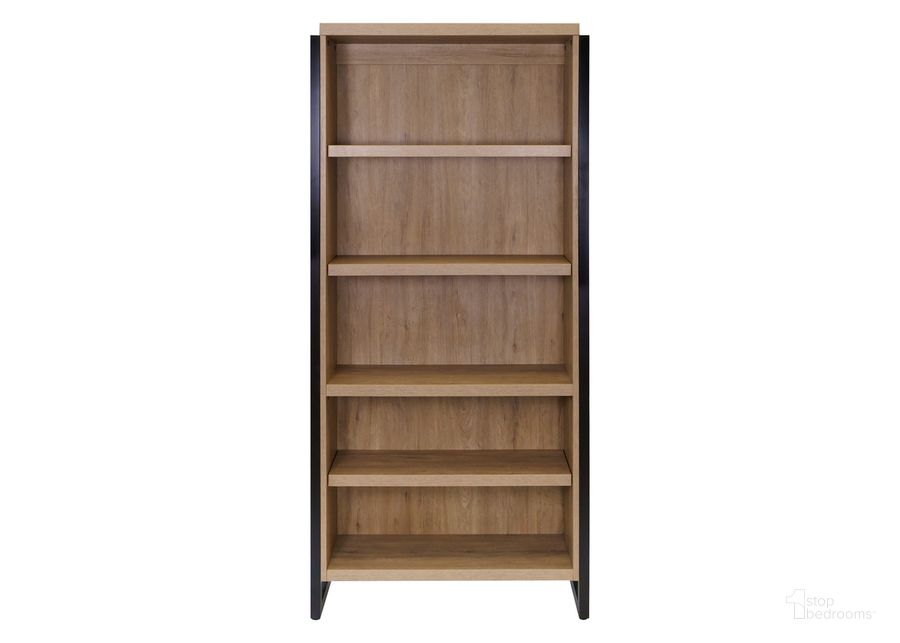 The appearance of Mason Modern Open Wood Laminate Bookcase In Light Brown designed by Martin Furniture in the modern / contemporary interior design. This light brown piece of furniture  was selected by 1StopBedrooms from Mason Collection to add a touch of cosiness and style into your home. Sku: MNM3678. Material: Wood. Product Type: Bookcase. Image1