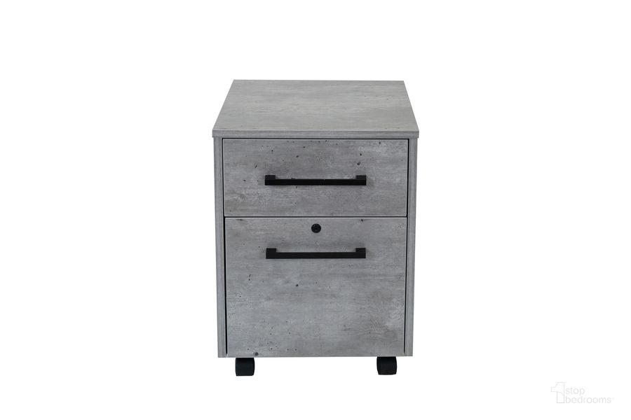 The appearance of Mason Modern Two Drawer Wood Laminate File Cabinet In Concrete Gray designed by Martin Furniture in the modern / contemporary interior design. This concrete piece of furniture  was selected by 1StopBedrooms from Mason Collection to add a touch of cosiness and style into your home. Sku: MNC202. Material: Wood. Product Type: File Cabinet. Image1