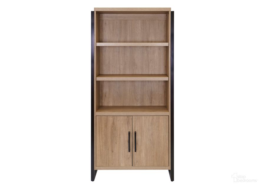 The appearance of Mason Modern Wood Laminate Bookcase with Doors In Light Brown designed by Martin Furniture in the modern / contemporary interior design. This light brown piece of furniture  was selected by 1StopBedrooms from Mason Collection to add a touch of cosiness and style into your home. Sku: MNM3678D. Material: Wood. Product Type: Bookcase. Image1