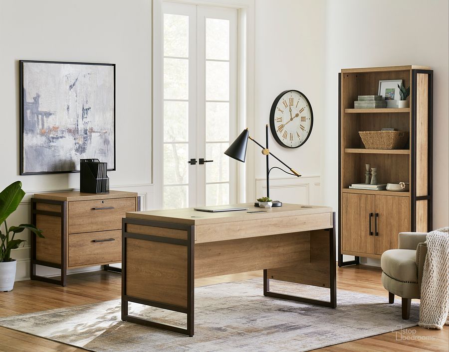 The appearance of Mason Writing Home Office Set In Brown designed by Martin Furniture in the modern / contemporary interior design. This brown piece of furniture  was selected by 1StopBedrooms from Mason Collection to add a touch of cosiness and style into your home. Sku: MNM384;MNM202. Material: Wood. Product Type: Home Office Set. Image1