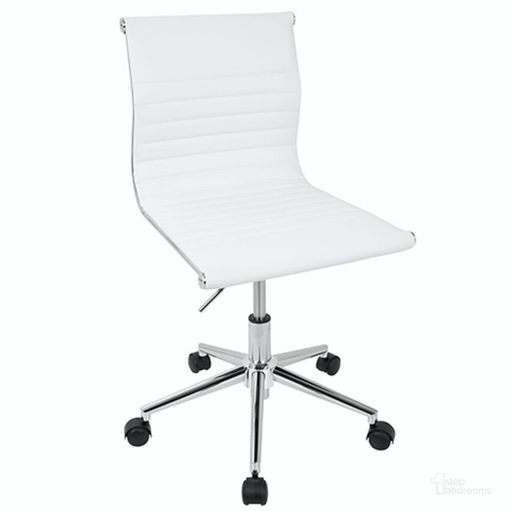 The appearance of Masters Task Chair In White designed by Lumisource in the modern / contemporary interior design. This white piece of furniture  was selected by 1StopBedrooms from Master Collection to add a touch of cosiness and style into your home. Sku: OC-MSTR W. Material: Leather. Product Type: Chair. Image1