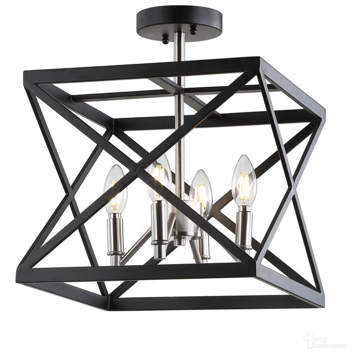 The appearance of Matias Black and Nickel Flush Mount Light designed by Safavieh in the modern / contemporary interior design. This black nickel piece of furniture  was selected by 1StopBedrooms from Safavieh FLU Collection to add a touch of cosiness and style into your home. Sku: FLU4029A. Product Type: Light Flush. Image1