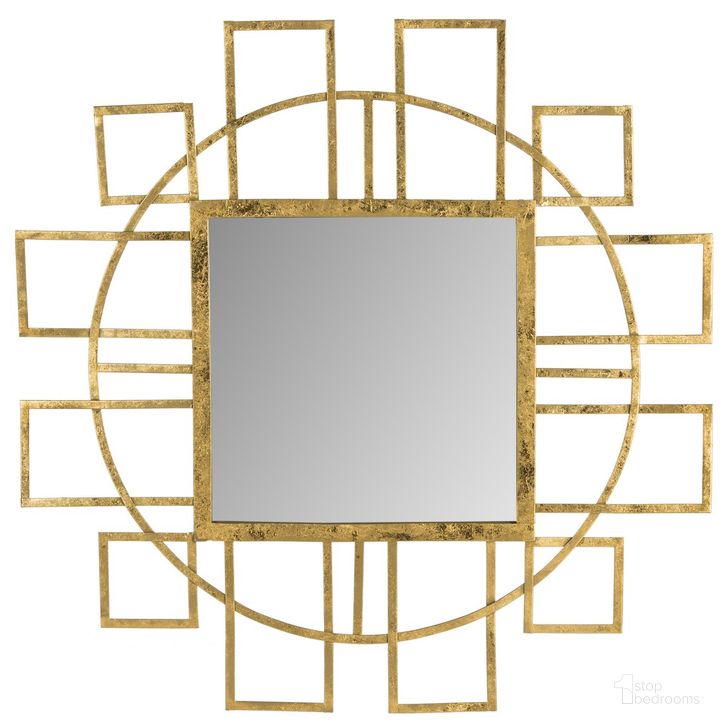 The appearance of Matrix Gold Mirror designed by Safavieh in the transitional interior design. This gold piece of furniture  was selected by 1StopBedrooms from Matrix Collection to add a touch of cosiness and style into your home. Sku: MIR4084A. Product Type: Mirror. Material: Iron. Image1