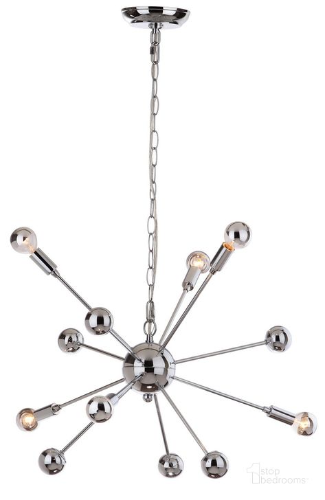 The appearance of Matrix Sputnik Chrome 6-Light 24.75 Inch Pendant designed by Safavieh in the modern / contemporary interior design. This chrome piece of furniture  was selected by 1StopBedrooms from Matrix Collection to add a touch of cosiness and style into your home. Sku: LIT4494A. Product Type: Pendant Lighting. Material: Chrome. Image1