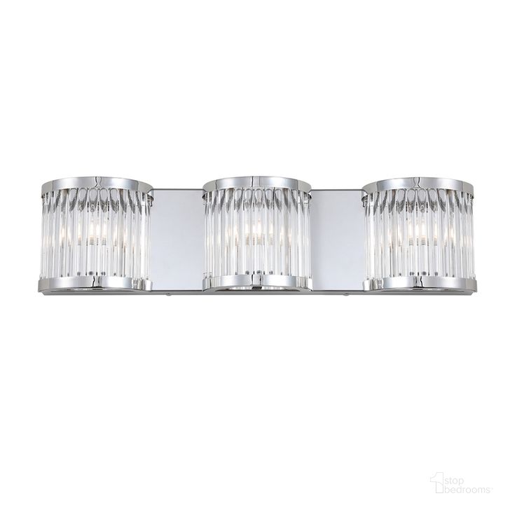 The appearance of Maverick Chrome and Clear Three Light Wall Sconce designed by Safavieh in the modern / contemporary interior design. This chrome piece of furniture  was selected by 1StopBedrooms from Safavieh SCN Collection to add a touch of cosiness and style into your home. Sku: SCN4031A. Product Type: Wall Sconce. Material: Chrome. Image1