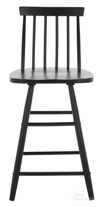 The appearance of May Wood Counter Stool in Black designed by Safavieh in the modern / contemporary interior design. This black piece of furniture  was selected by 1StopBedrooms from May Collection to add a touch of cosiness and style into your home. Sku: BST1405A. Material: Wood. Product Type: Barstool. Image1