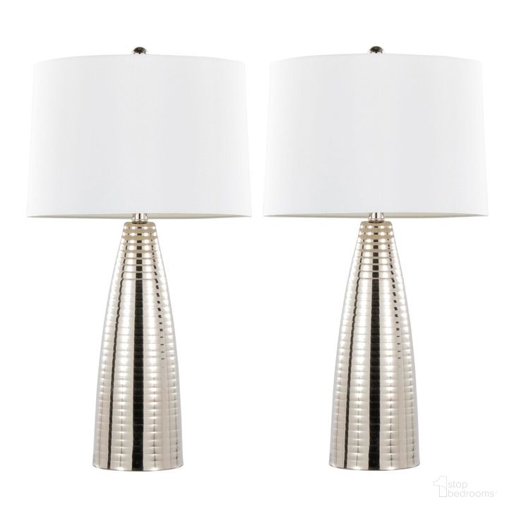 The appearance of Maya 27.75 Inch Metal Table Lamp Set of 2 In White designed by Lumisource in the modern / contemporary interior design. This white piece of furniture  was selected by 1StopBedrooms from Maya Collection to add a touch of cosiness and style into your home. Sku: GTS28-MAYA PNIW2. Material: Metal. Product Type: Table Lamp. Image1