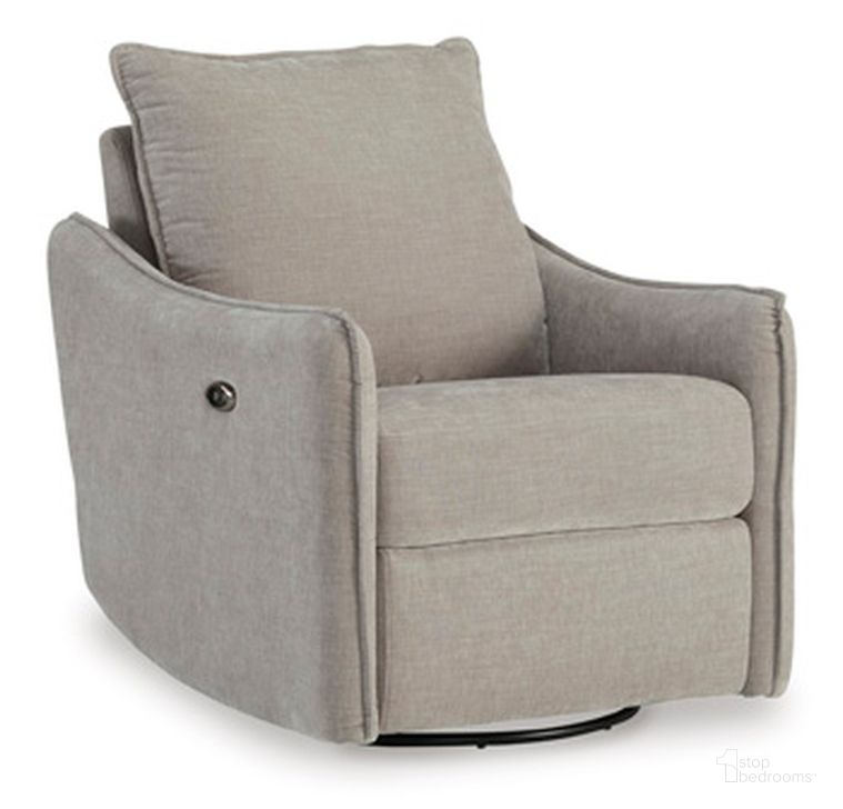 The appearance of Mcburg Swivel Power Recliner In Taupe designed by Signature Design by Ashley in the modern / contemporary interior design. This taupe piece of furniture  was selected by 1StopBedrooms from Mcburg Collection to add a touch of cosiness and style into your home. Sku: 4480228. Material: Fabric. Product Type: Recliner.