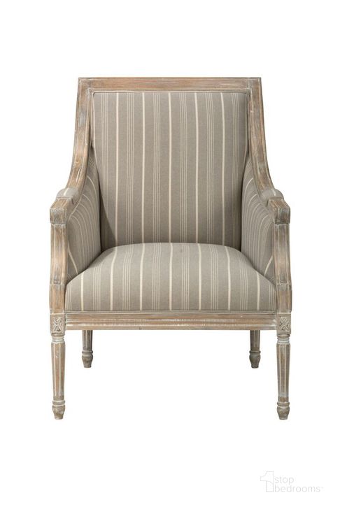The appearance of Mckenna French Detailing Solid Wood Upholstered Accent Chair In Taupe designed by Jofran in the country / farmhouse interior design. This taupe piece of furniture  was selected by 1StopBedrooms from McKenna Collection to add a touch of cosiness and style into your home. Sku: MCKENNAKD-CH-TAUPE. Product Type: Accent Chair. Material: Rubberwood. Image1