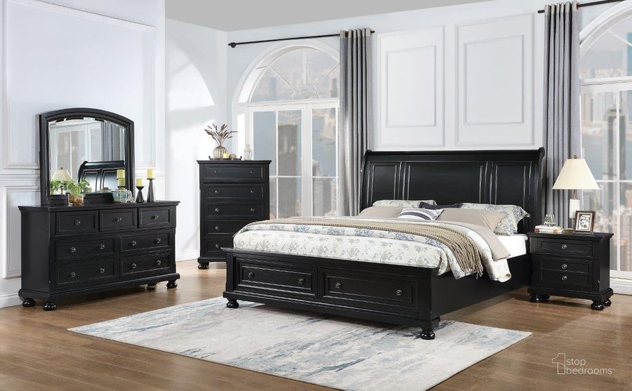 The appearance of Meade Bedroom Set In Black designed by Glory in the modern / contemporary interior design. This black piece of furniture  was selected by 1StopBedrooms from Meade Collection to add a touch of cosiness and style into your home. Sku: G8925A-QB;G8925-N. Material: Wood. Product Type: Bedroom Set. Bed Size: Queen. Image1