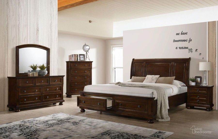 The appearance of Meade Bedroom Set In Cherry designed by Glory in the modern / contemporary interior design. This cherry piece of furniture  was selected by 1StopBedrooms from Meade Collection to add a touch of cosiness and style into your home. Sku: G8900A-QB-Headboard;G8900A-QB-Headboard Legs/Posts;G8900A-QB-Footboard;G8900A-QB-Side Rails & Slats;G8900-N-Nightstand. Material: Wood. Product Type: Bedroom Set. Bed Size: Queen. Image1
