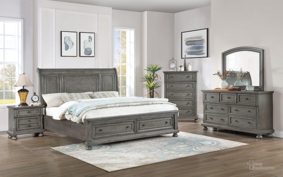 The appearance of Meade Bedroom Set In Grey designed by Glory in the modern / contemporary interior design. This grey piece of furniture  was selected by 1StopBedrooms from Meade Collection to add a touch of cosiness and style into your home. Sku: G8905A-QB;G8905-N. Material: Wood. Product Type: Bedroom Set. Bed Size: Queen. Image1
