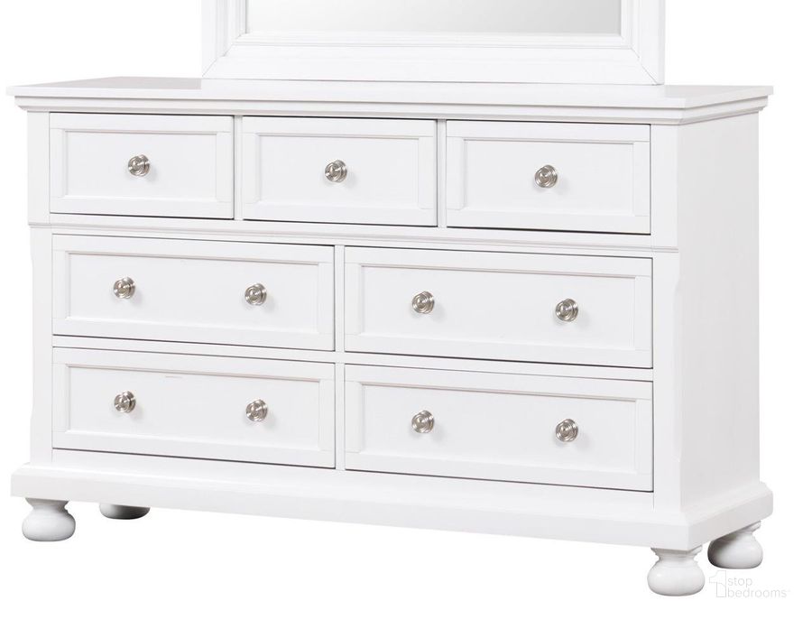 The appearance of Meade Dresser In White designed by Glory in the modern / contemporary interior design. This white piece of furniture  was selected by 1StopBedrooms from Meade Collection to add a touch of cosiness and style into your home. Sku: G8975-D. Material: Wood. Product Type: Dresser. Image1