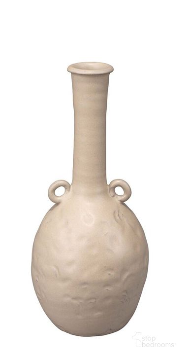 The appearance of Medium Babar Vase designed by Jamie Young Company in the transitional interior design. This beige piece of furniture  was selected by 1StopBedrooms from Babar Collection to add a touch of cosiness and style into your home. Sku: 7BABA-MDBE. Material: Ceramic. Product Type: Vase. Image1