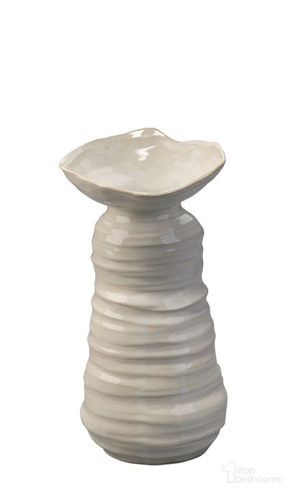 The appearance of Medium Marine Vase designed by Jamie Young Company in the modern / contemporary interior design. This pearl piece of furniture  was selected by 1StopBedrooms from Marine Collection to add a touch of cosiness and style into your home. Sku: 7MARI-MDCR. Material: Ceramic. Product Type: Vase. Image1