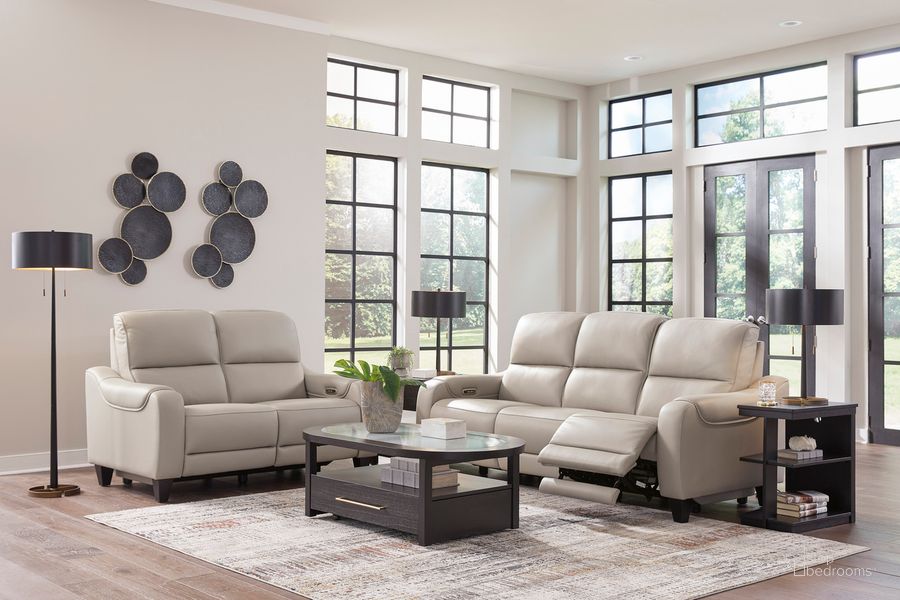 The appearance of Mercomatic Living Room Set In Gray designed by Signature Design by Ashley in the modern / contemporary interior design. This gray piece of furniture  was selected by 1StopBedrooms from Mercomatic Collection to add a touch of cosiness and style into your home. Sku: U7531215;U7531214. Material: Leather. Product Type: Living Room Set. Image1