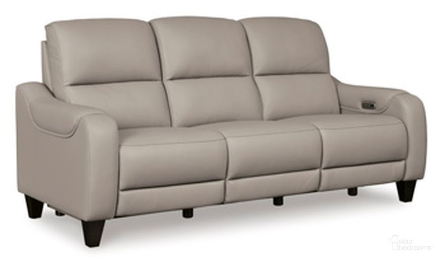 The appearance of Mercomatic Power Reclining Sofa In Gray designed by Signature Design by Ashley in the modern / contemporary interior design. This gray piece of furniture  was selected by 1StopBedrooms from Mercomatic Collection to add a touch of cosiness and style into your home. Sku: U7531215. Material: Leather. Product Type: Reclining Sofa. Image1