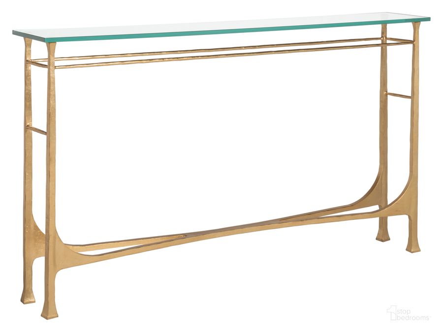 The appearance of Metal Designs Bruno Console 01-2231-966-48 designed by Artistica Home in the transitional interior design. This brass piece of furniture  was selected by 1StopBedrooms from Metal Designs Collection to add a touch of cosiness and style into your home. Sku: 01-2231-966-48. Product Type: Console. Image1