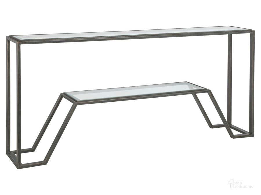 The appearance of Metal Designs Byron Console 01-2230-966-44 designed by Artistica Home in the modern / contemporary interior design. This black piece of furniture  was selected by 1StopBedrooms from Metal Designs Collection to add a touch of cosiness and style into your home. Sku: 01-2230-966-44. Product Type: Console. Image1