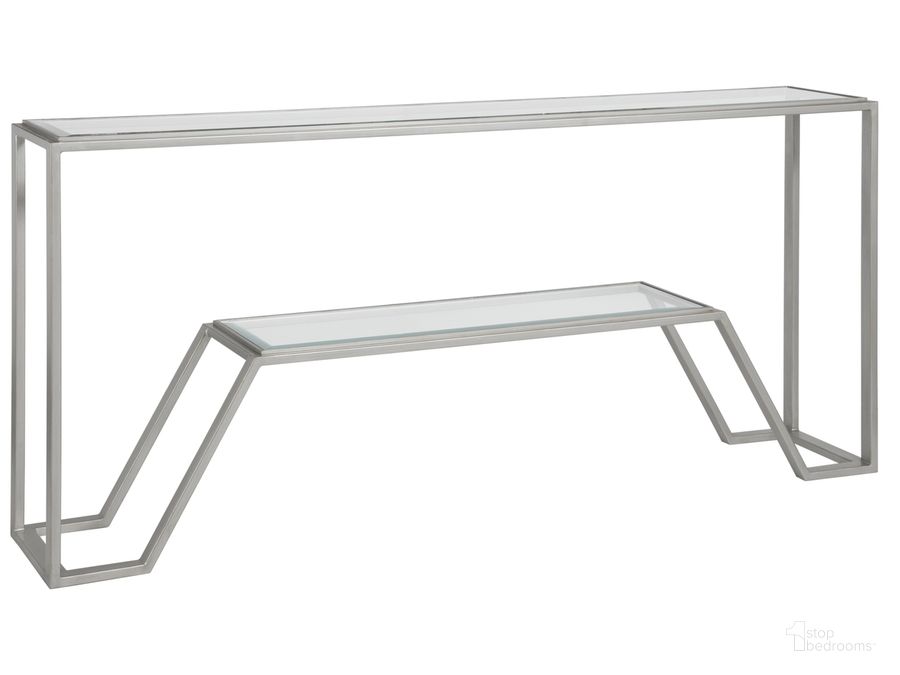 The appearance of Metal Designs Byron Console 01-2230-966-46 designed by Artistica Home in the modern / contemporary interior design. This argento piece of furniture  was selected by 1StopBedrooms from Metal Designs Collection to add a touch of cosiness and style into your home. Sku: 01-2230-966-46. Product Type: Console. Image1