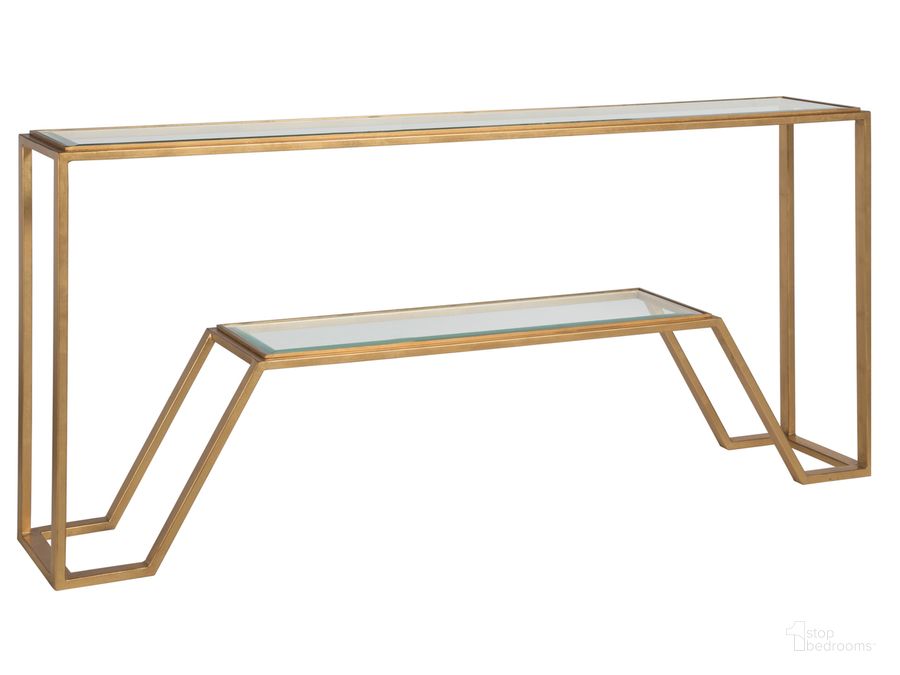 The appearance of Metal Designs Byron Console 01-2230-966-48 designed by Artistica Home in the modern / contemporary interior design. This gold piece of furniture  was selected by 1StopBedrooms from Metal Designs Collection to add a touch of cosiness and style into your home. Sku: 01-2230-966-48. Product Type: Console. Image1
