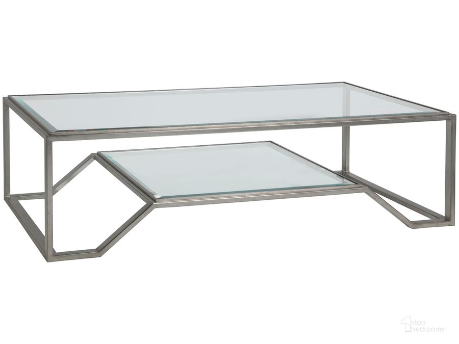 The appearance of Metal Designs Byron Rectangular Cocktail Table 01-2230-945-47 designed by Artistica Home in the modern / contemporary interior design. This silver leaf piece of furniture  was selected by 1StopBedrooms from Metal Designs Collection to add a touch of cosiness and style into your home. Sku: 01-2230-945-47. Product Type: Cocktail Table. Image1