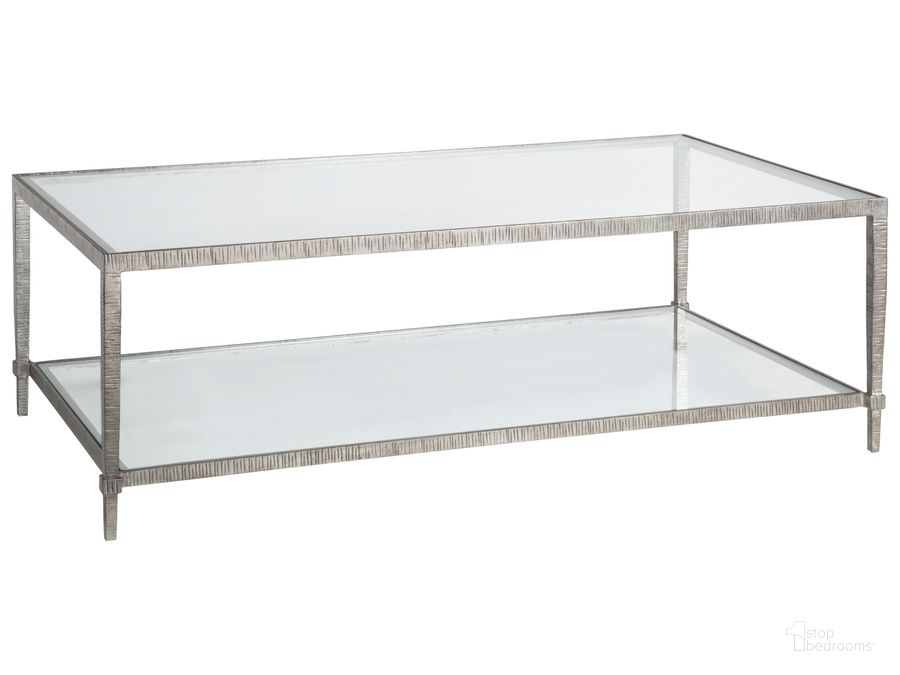 The appearance of Metal Designs Claret Rectangular Cocktail Table 01-2233-945-47 designed by Artistica Home in the traditional interior design. This silver leaf piece of furniture  was selected by 1StopBedrooms from Metal Designs Collection to add a touch of cosiness and style into your home. Sku: 01-2233-945-47. Product Type: Cocktail Table. Image1
