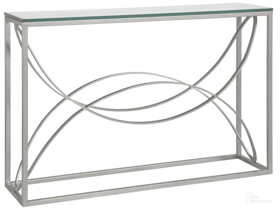 The appearance of Metal Designs Ellipse Console 01-2234-966-46 designed by Artistica Home in the modern / contemporary interior design. This argento piece of furniture  was selected by 1StopBedrooms from Metal Designs Collection to add a touch of cosiness and style into your home. Sku: 01-2234-966-46. Product Type: Console. Image1