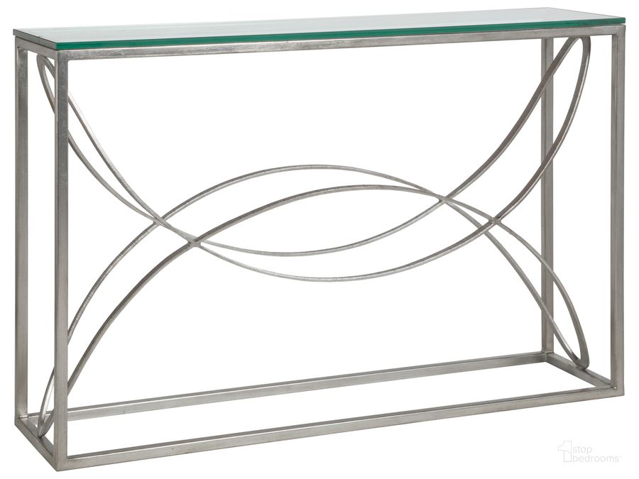 The appearance of Metal Designs Ellipse Console 01-2234-966-47 designed by Artistica Home in the modern / contemporary interior design. This silver leaf piece of furniture  was selected by 1StopBedrooms from Metal Designs Collection to add a touch of cosiness and style into your home. Sku: 01-2234-966-47. Product Type: Console. Image1