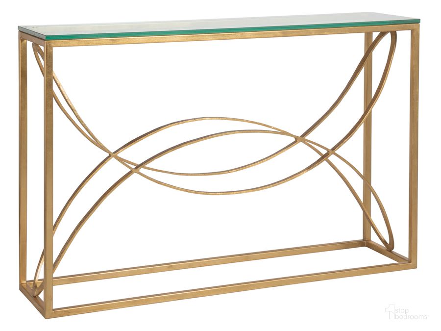 The appearance of Metal Designs Ellipse Console 01-2234-966-48 designed by Artistica Home in the modern / contemporary interior design. This brass piece of furniture  was selected by 1StopBedrooms from Metal Designs Collection to add a touch of cosiness and style into your home. Sku: 01-2234-966-48. Product Type: Console. Image1