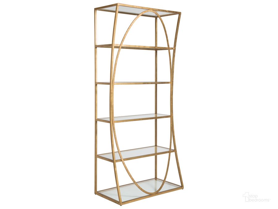 The appearance of Metal Designs Ellipse Etagere 01-2234-991-48 designed by Artistica Home in the modern / contemporary interior design. This gold piece of furniture  was selected by 1StopBedrooms from Metal Designs Collection to add a touch of cosiness and style into your home. Sku: 01-2234-991-48. Product Type: Etagere. Image1