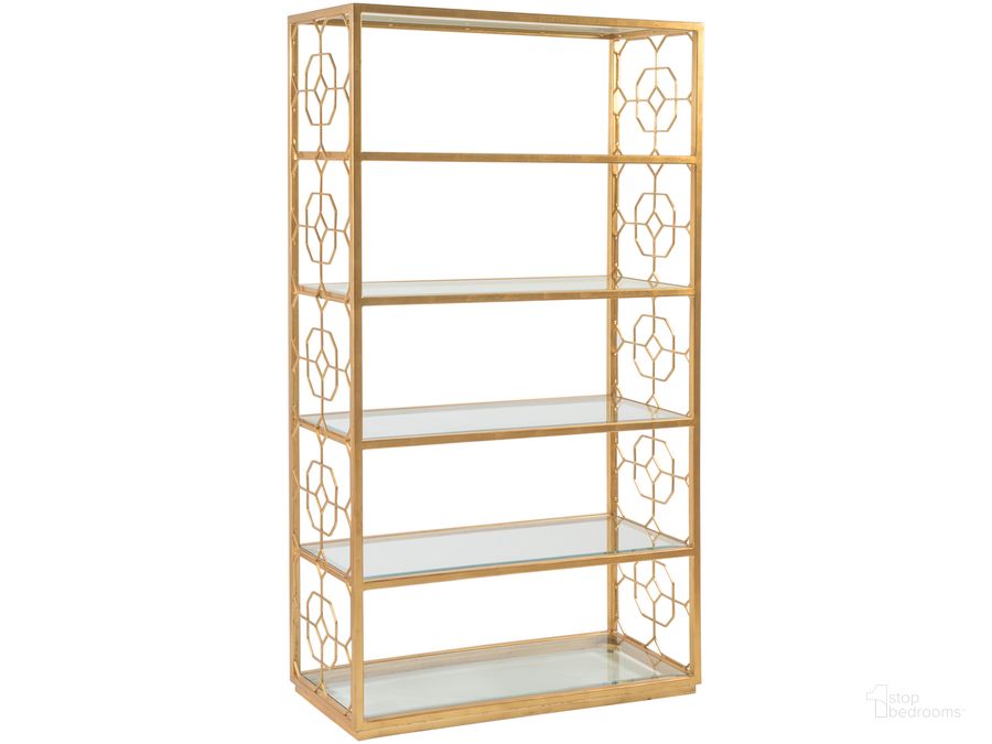 The appearance of Metal Designs Honeycomb Etagere 01-2056-991-48 designed by Artistica Home in the transitional interior design. This gold piece of furniture  was selected by 1StopBedrooms from Metal Designs Collection to add a touch of cosiness and style into your home. Sku: 01-2056-991-48. Product Type: Etagere. Image1