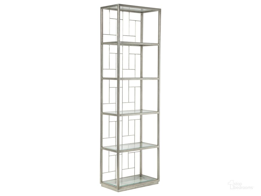 The appearance of Metal Designs Mid Geo Slim Etagere 01-2056-989-47 designed by Artistica Home in the transitional interior design. This silver leaf piece of furniture  was selected by 1StopBedrooms from Metal Designs Collection to add a touch of cosiness and style into your home. Sku: 01-2056-989-47. Product Type: Etagere. Image1