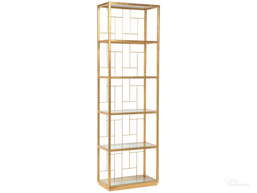 The appearance of Metal Designs Mid Geo Slim Etagere 01-2056-989-48 designed by Artistica Home in the transitional interior design. This gold piece of furniture  was selected by 1StopBedrooms from Metal Designs Collection to add a touch of cosiness and style into your home. Sku: 01-2056-989-48. Product Type: Etagere. Image1