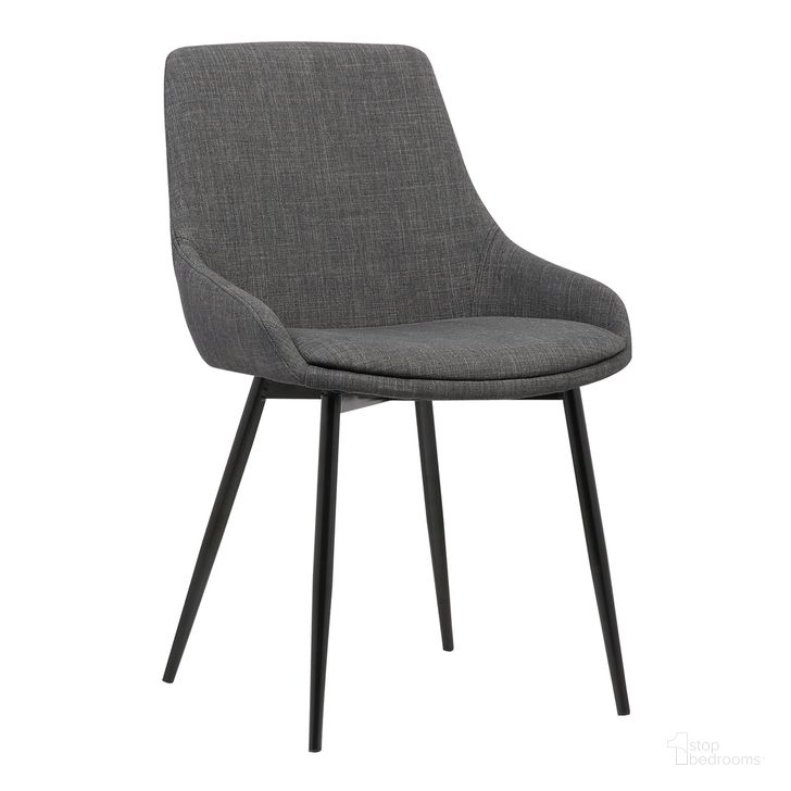 The appearance of Mia Contemporary Dining Chair In Charcoal Fabric with Black Powder Coated Metal Legs designed by Armen Living in the modern / contemporary interior design. This charcoal piece of furniture  was selected by 1StopBedrooms from Mia Collection to add a touch of cosiness and style into your home. Sku: LCMICHCH. Product Type: Dining Chair. Material: Poplar. Image1