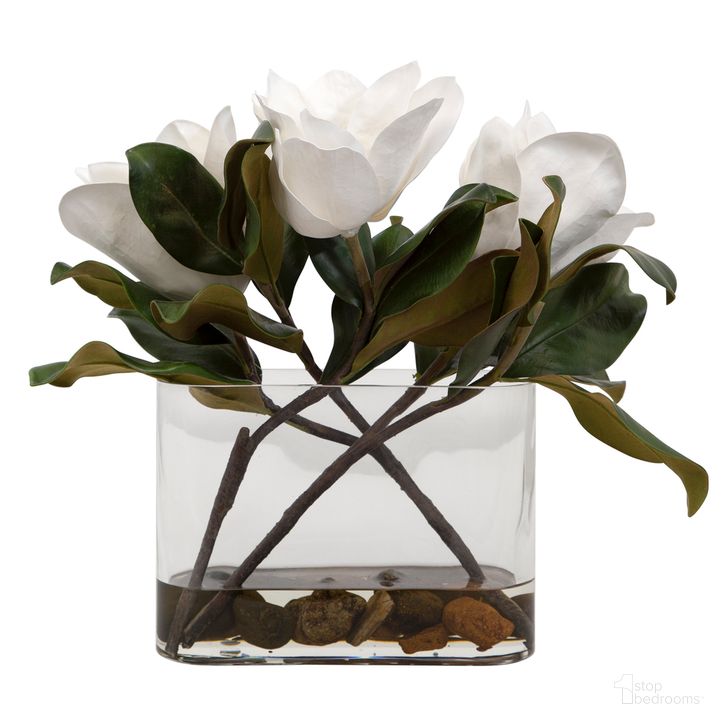 The appearance of Middleton Magnolia Flower Centerpiece In White and Natural designed by Uttermost in the traditional interior design. This white/natural piece of furniture  was selected by 1StopBedrooms from Middleton Collection to add a touch of cosiness and style into your home. Sku: 60186. Product Type: Decorative Accessory. Material: Iron. Image1
