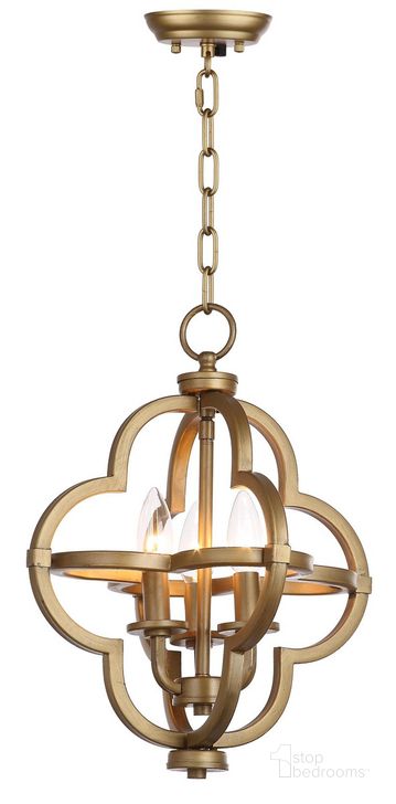 The appearance of Mila Gold 12.25 Inch Adjustable Orb Pendant designed by Safavieh in the modern / contemporary interior design. This gold piece of furniture  was selected by 1StopBedrooms from Mila Collection to add a touch of cosiness and style into your home. Sku: LIT4372A. Product Type: Pendant Lighting. Image1