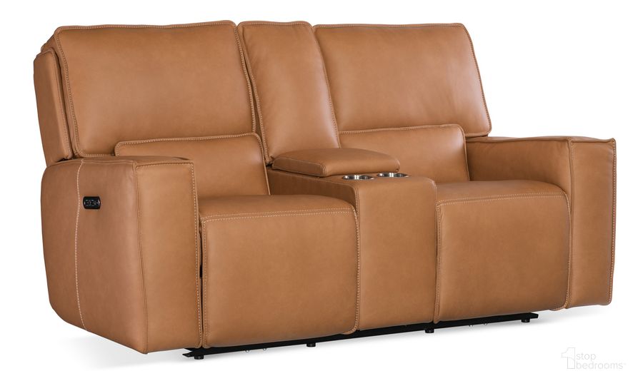 The appearance of Miles Zero Gravity Power Console Loveseat W/Power Headrest In Brown designed by Hooker in the transitional interior design. This brown piece of furniture  was selected by 1StopBedrooms from MS Collection to add a touch of cosiness and style into your home. Sku: SS727-PHZC2-084. Material: Leather. Product Type: Reclining Loveseat. Image1