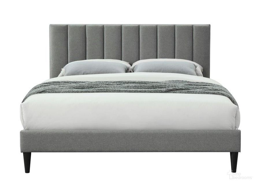 The appearance of Millie King Upholstered Bed designed by Bernards in the  interior design. This gray piece of furniture  was selected by 1StopBedrooms from Millie Collection to add a touch of cosiness and style into your home. Sku: 1134-110. Bed Size: King. Product Type: Upholstered Bed. Material: Rubberwood. Image1