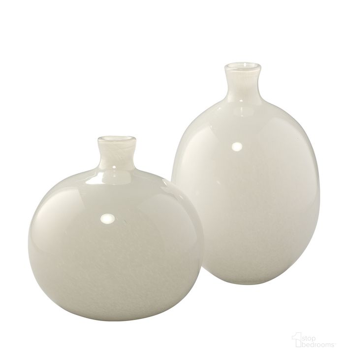 The appearance of Minx Vases (Set of 2) designed by Jamie Young Company in the modern / contemporary interior design. This white piece of furniture  was selected by 1StopBedrooms from Minx Collection to add a touch of cosiness and style into your home. Sku: 7MINX-VAWH. Material: Glass. Product Type: Vase. Image1
