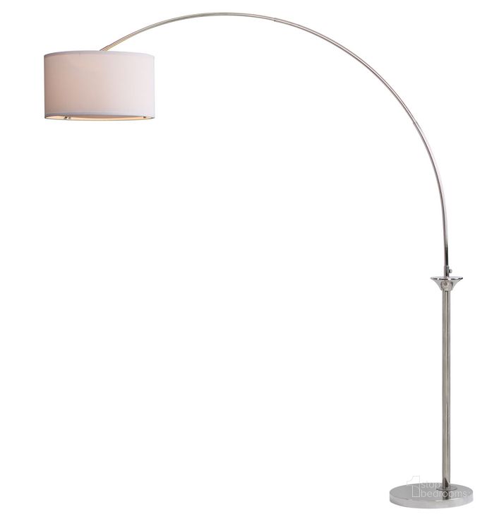 The appearance of Mira Shine Nickel 84 Inch Arc Floor Lamp designed by Safavieh in the modern / contemporary interior design. This nickel piece of furniture  was selected by 1StopBedrooms from Mira Collection to add a touch of cosiness and style into your home. Sku: LIT4352A. Product Type: Floor Lamp. Image1