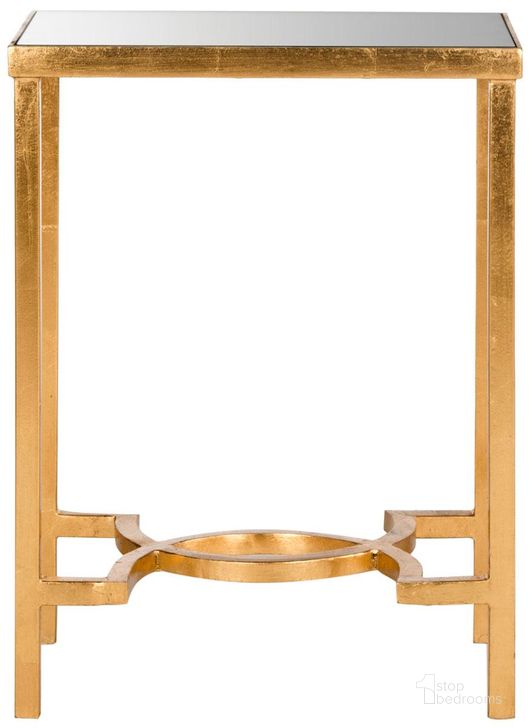 The appearance of Mita Mirror Top Gold Leaf End Table designed by Safavieh in the modern / contemporary interior design. This gold piece of furniture  was selected by 1StopBedrooms from Safavieh FOX Collection to add a touch of cosiness and style into your home. Sku: FOX2581A. Product Type: Accent Table. Material: Iron. Image1