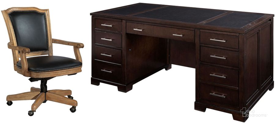 The appearance of Mocha Junior Executive Desk Home Office Set designed by Hekman in the transitional interior design. This brown piece of furniture  was selected by 1StopBedrooms from Mocha Collection to add a touch of cosiness and style into your home. Sku: 79190P;79190T;79257B. Material: Wood. Product Type: Home Office Set. Image1