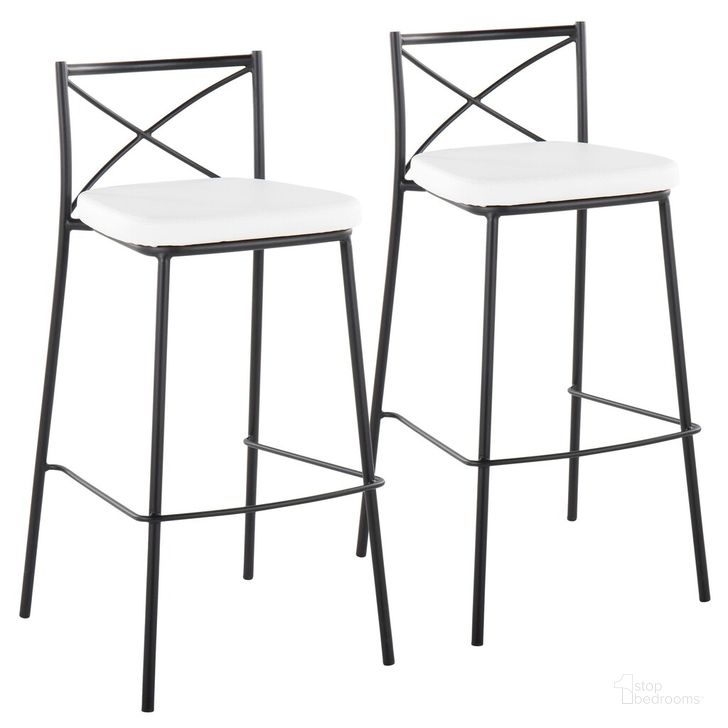 The appearance of Modern Charlotte 30 Inch Fixed Height Barstool Set of 2 In Black designed by Lumisource in the modern / contemporary interior design. This black piece of furniture  was selected by 1StopBedrooms from Charlotte Collection to add a touch of cosiness and style into your home. Sku: B30-MODCHRLT BKW2. Material: Leather. Product Type: Barstool. Image1