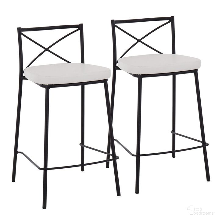 The appearance of Modern Charlotte Counter Stool Set of 2 In Black designed by Lumisource in the modern / contemporary interior design. This black piece of furniture  was selected by 1StopBedrooms from Charlotte Collection to add a touch of cosiness and style into your home. Sku: B25-MODCHRLT BKW2. Material: Leather. Product Type: Barstool. Image1