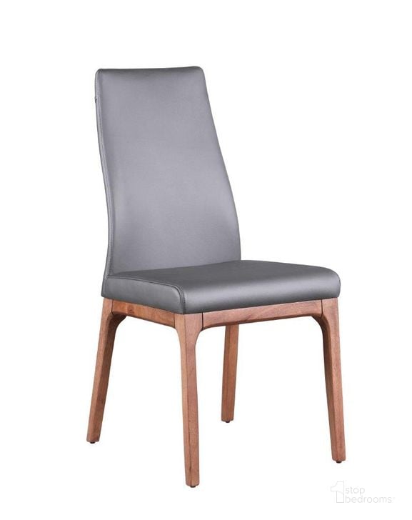 The appearance of Modern Contour Back Upholstered Side Chair With Solid Wood Base Set of 2 In Gray designed by Chintaly Imports in the modern / contemporary interior design. This gray piece of furniture  was selected by 1StopBedrooms from  to add a touch of cosiness and style into your home. Sku: ROSARIO-SC-WAL-GRY. Product Type: Side Chair. Material: PU. Image1