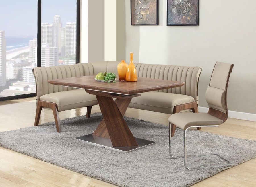The appearance of Bethany 2-Piece Dining Set With Extendable Table And Nook designed by Chintaly Imports in the modern / contemporary interior design. This  piece of furniture  was selected by 1StopBedrooms from Bethany Collection to add a touch of cosiness and style into your home. Sku: BETHANY-DT-T;BETHANY-DT-M;BETHANY-DT-B;BETHANY-NOOK-TPE. Product Type: Dining Room Set.