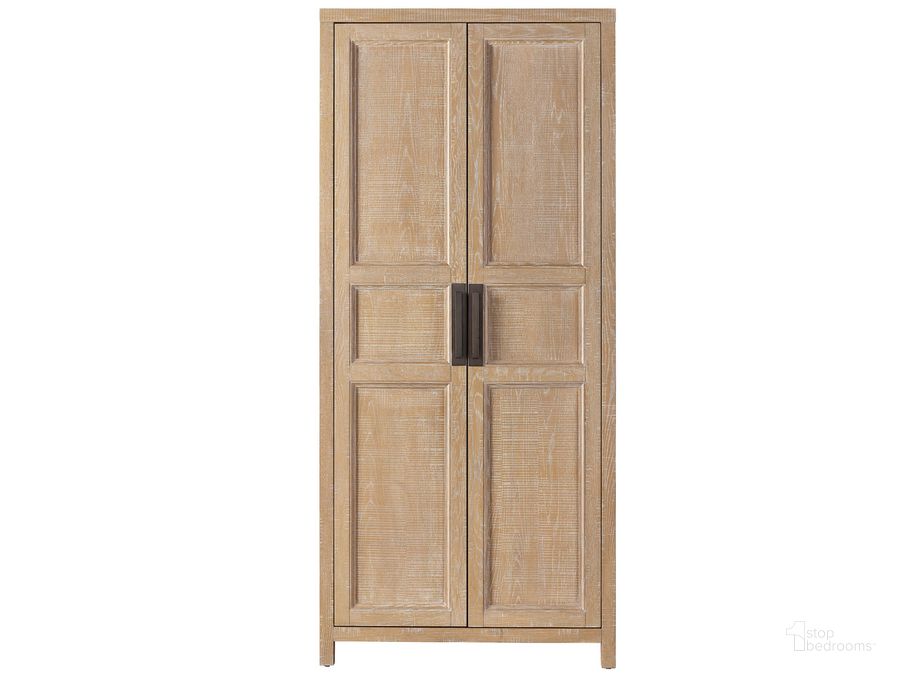 The appearance of Modern Farmhouse Morgan Utility Cabinet In Natural Oak designed by Universal in the modern / contemporary interior design. This natural oak piece of furniture  was selected by 1StopBedrooms from Modern Farmhouse Collection to add a touch of cosiness and style into your home. Sku: U011D674. Material: Wood. Product Type: Accent Cabinet. Image1