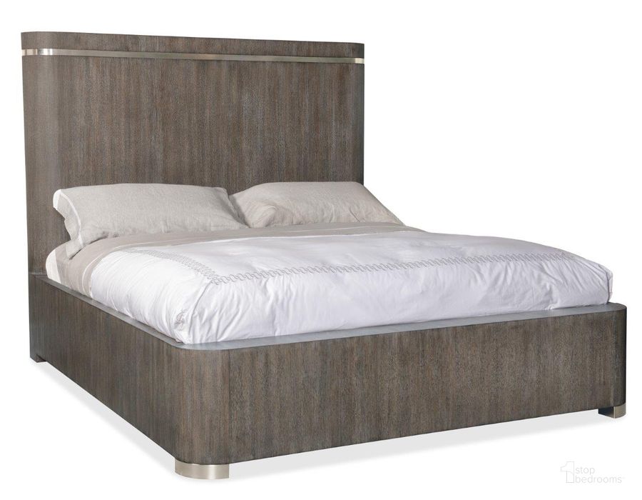 The appearance of Modern Mood Cal King Panel Bed In Brown designed by Hooker in the modern / contemporary interior design. This brown piece of furniture  was selected by 1StopBedrooms from Mood Collection to add a touch of cosiness and style into your home. Sku: 6850-90260-89. Bed Type: Panel Bed. Product Type: Panel Bed. Bed Size: California King. Material: Wood Veneer. Image1